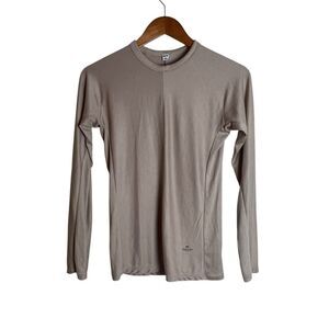 Uniqlo Alexander wang beige ribbed long sleeve shirt